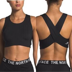 The North Face FlashDry Free Motion Cross Back Sports Bra Black Womens Size XL